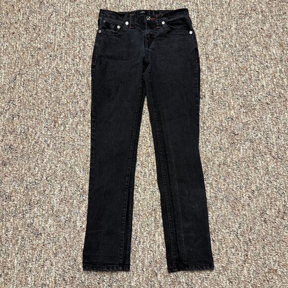 True Religion Geno Relaxed Slim Fit Size 16 Dark Black Denim Jeans - Picture 1 of 8